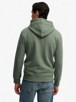 Superdry Cotton Vintage Logo Heritage Relaxed Hoodie, Thyme Green Marl - view 2, Thyme Green Marl