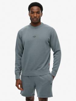 Superdry Cotton Rich Micro Logo Sweatshirt, Stormy Weather Blue