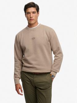 Superdry Cotton Rich Micro Logo Sweatshirt, Light Beige
