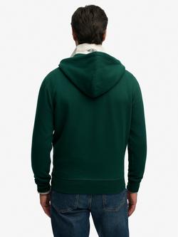 Superdry Monogram Embroidered Zip-Through Hoodie - view 2, Varsity Green