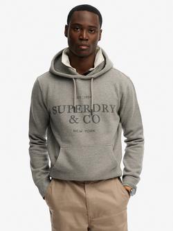 Superdry Cotton Blend 1954 Company Relaxed Hoodie, Dark Vintage Grey, Dark Vintage Grey