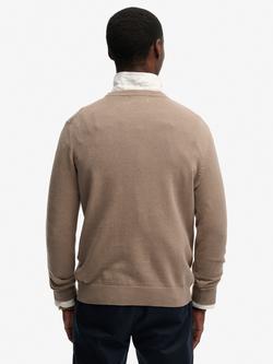 Superdry Essentials Cotton Knit Jumper - view 2, Husk Brown Marl
