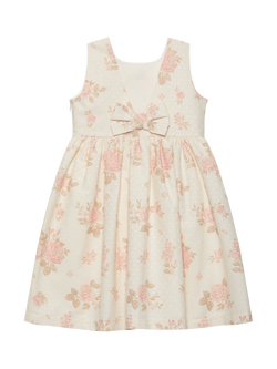 Trotters Kids' Maeva Sleeveless Party Dress, Gold Floral - view 2, Gold Floral