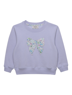 Trotters Kids' Liberty Emma Bloom Floral Bow Sweatshirt, Lilac, Lilac