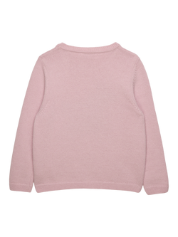 Trotters Kids' Grace Wool Blend Horse Jumper, Pale Pink - view 2, Pale Pink