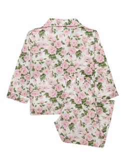 Trotters Kids' Carline Rose Pyjamas, Pink Carline Rose - view 2, Pink Carline Rose