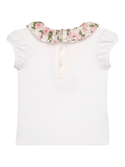 Trotters Kids' Carline Rose Top, White/Pink - view 2, White/Pink