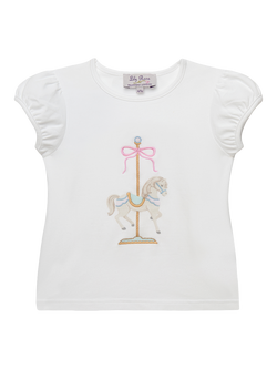 Trotters Kids' Carousel Horse Top, White, White