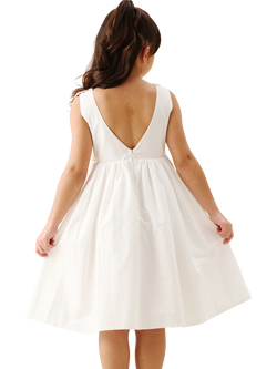 Angel & Rocket Kids' Oversized Broderie Bow Dress, White - view 2, White