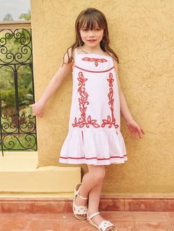 Angel & Rocket Kids' Freya Embroidered Sun Dress, White - view 2, White