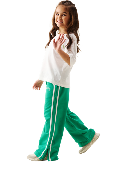 Angel & Rocket Kids' Ria Wide Leg Joggers, Green - view 2, Green