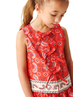 Angel & Rocket Kids' Tie Front Bandana Print Top, Red - view 2, Red