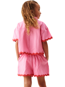 Angel & Rocket Kids' Brooke Ric Rac Trim Shirt and Shorts Set, Pink - view 2, Pink