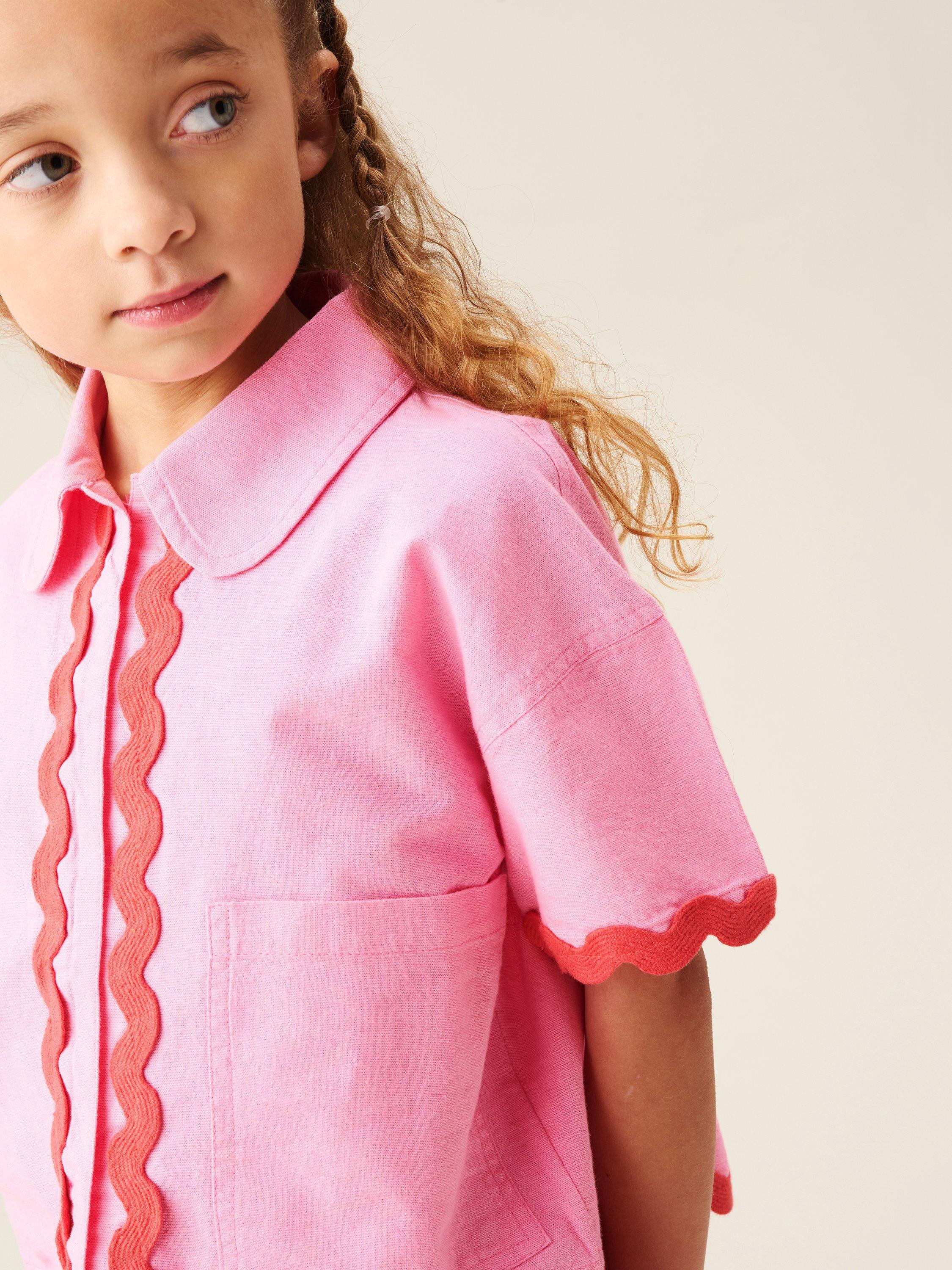 Angel & Rocket Kids' Brooke Ric Rac Trim Shirt and Shorts Set, Pink