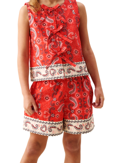 Angel & Rocket Kids' Bandana Print Shorts, Red, Red