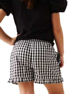 Angel & Rocket Kids' Megan Gingham Frill Shorts, Black/White - view 2, Black/White