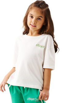 Angel & Rocket Kids' Emma Tennis T-Shirt, White, White
