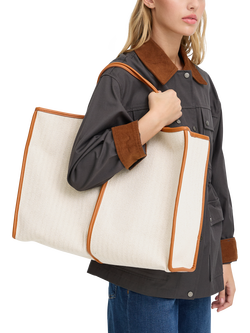 ICHI Alice Structured Tote Bag, Humus - view 2, Humus