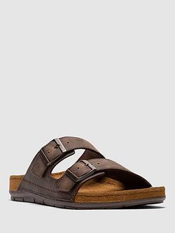 Rodd & Gunn Raglan Leather Slider Sandals - view 2, Chocolate