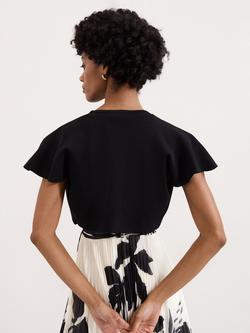 Phase Eight Myra Flutted Sleeve Shrug, Black - view 2, Black