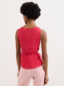 Phase Eight Hazel Tie Waist Pure Silk Blouse, Pink - view 2, Pink