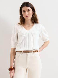 Phase Eight Lilo Textured Stitch Top, White, White