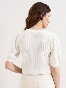 Phase Eight Lilo Textured Stitch Top, White - view 2, White