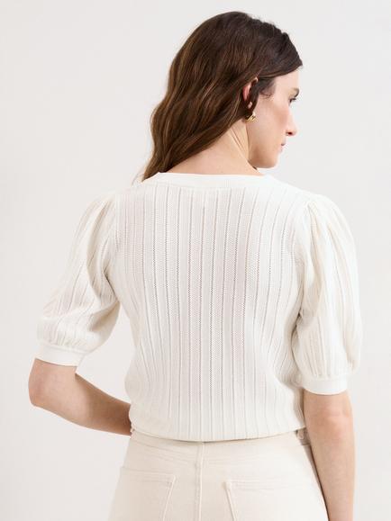 Phase Eight Lilo Textured Stitch Top, White - view 2, White