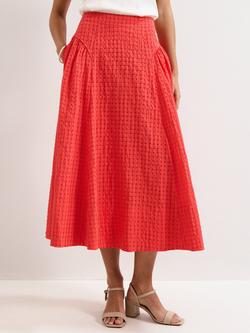 Phase Eight Carey Check A-Line Skirt, Red