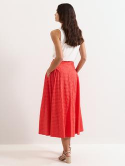 Phase Eight Carey Check A-Line Skirt - view 2, Red
