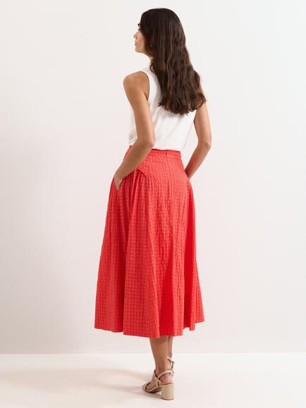 Phase Eight Carey Check A-Line Skirt - view 2, Red
