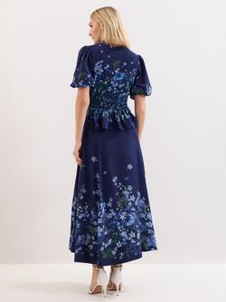 Phase Eight Maeve Midi Skirt, Navy - view 2, Navy
