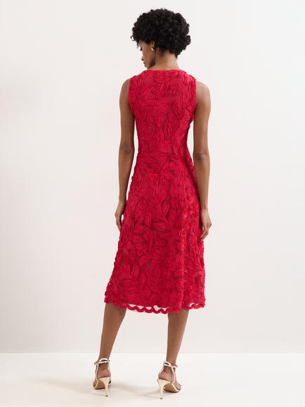 Phase Eight Paloma Tapework Midi Dress, Pink - view 2, Pink