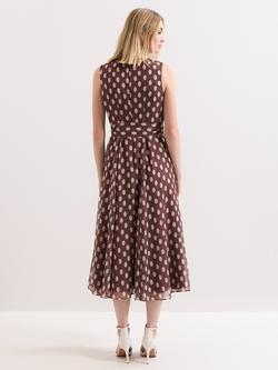 Phase Eight Petite Lucinda Spot Print Midi Dress, Latte - view 2, Latte