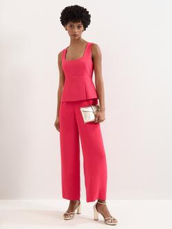Phase Eight Jovelle Peplum Hem Jumpsuit, Pink, Pink