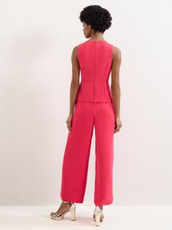 Phase Eight Jovelle Peplum Hem Jumpsuit, Pink - view 2, Pink