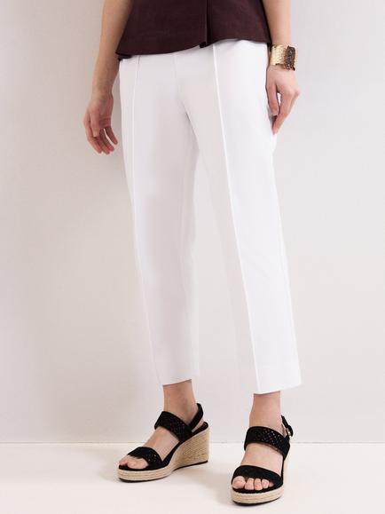 Phase Eight Miah Slim Fit Cropped Trousers, White, White
