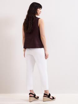 Phase Eight Miah Slim Fit Cropped Trousers, White - view 2, White