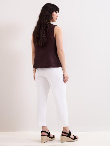 Phase Eight Miah Slim Fit Cropped Trousers, White - view 2, White