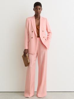 Reiss Magda Double Breasted Blazer, Light Pink