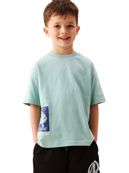 Angel & Rocket Kids' Logan Graphic Back T-Shirt, Teal, Teal