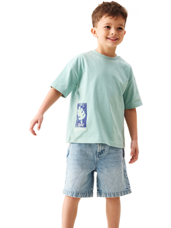 Angel & Rocket Kids' Logan Graphic Back T-Shirt, Teal - view 2, Teal