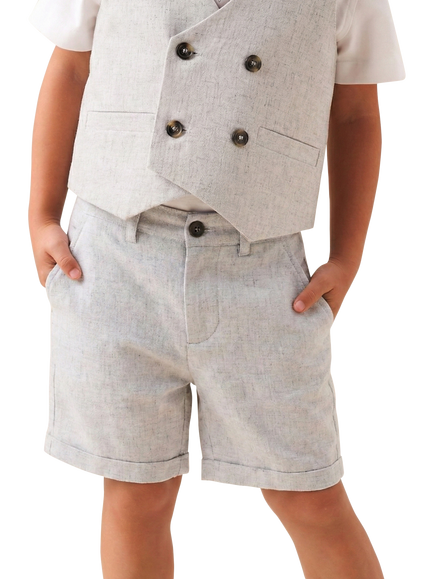 Angel & Rocket Kids' Luca Tailored Shorts, Grey, Grey