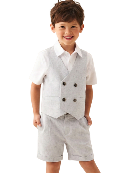Angel & Rocket Kids' Luca Tailored Shorts, Grey - view 2, Grey
