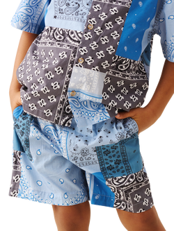 Angel & Rocket Kids' Bryson Bandana Print Shorts, Blue, Blue