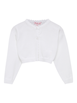 Trotters Baby Sophie Cropped Cardigan, White, White