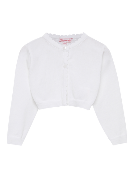 Trotters Baby Sophie Cropped Cardigan, White, White