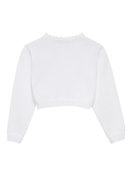 Trotters Baby Sophie Cropped Cardigan, White - view 2, White