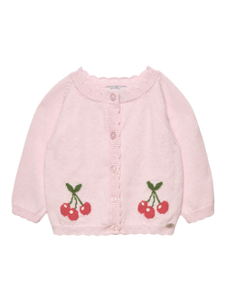 Trotters Baby Cherry Cardigan, Pale Pink, Pale Pink