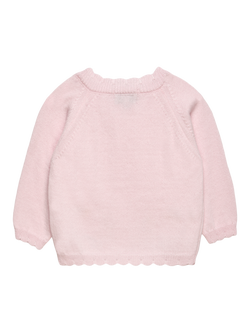 Trotters Baby Cherry Cardigan, Pale Pink - view 2, Pale Pink